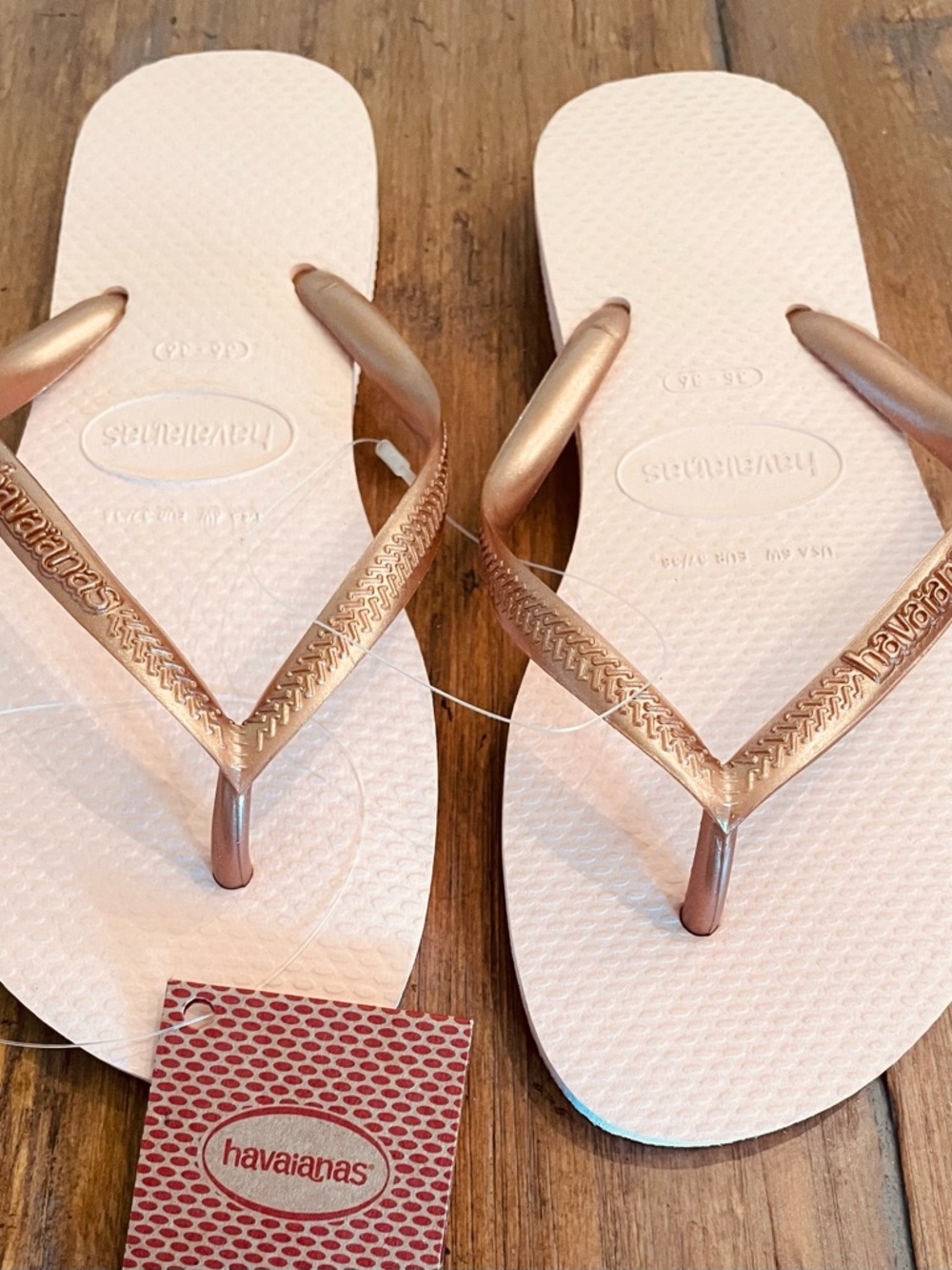 Havaianas ballet rose Slim Flip Flops . Size 6 made in Brazil